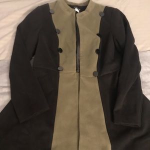 Black and green pea coat